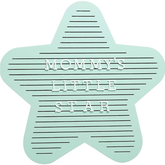 Pearhead Star Shaped Wooden Letterboard Set Baby Keepsake Photo Prop, Mint Green - Picture 3 of 5